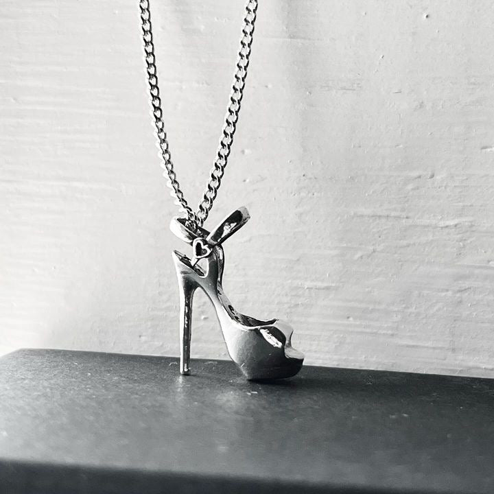 Stiletto Heel Necklace | Silver Shoe Pendant | Empowerment Jewelry by Katz Kollective