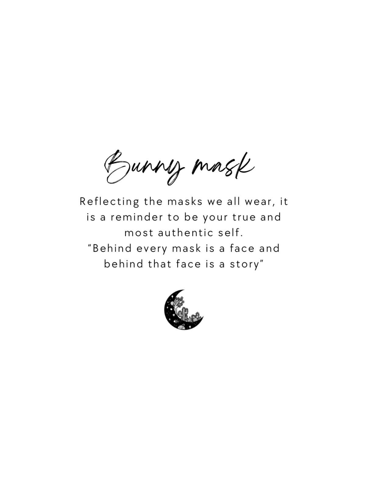 Sterling Silver Bunny Mask Necklace — Handcrafted Statement Pendant