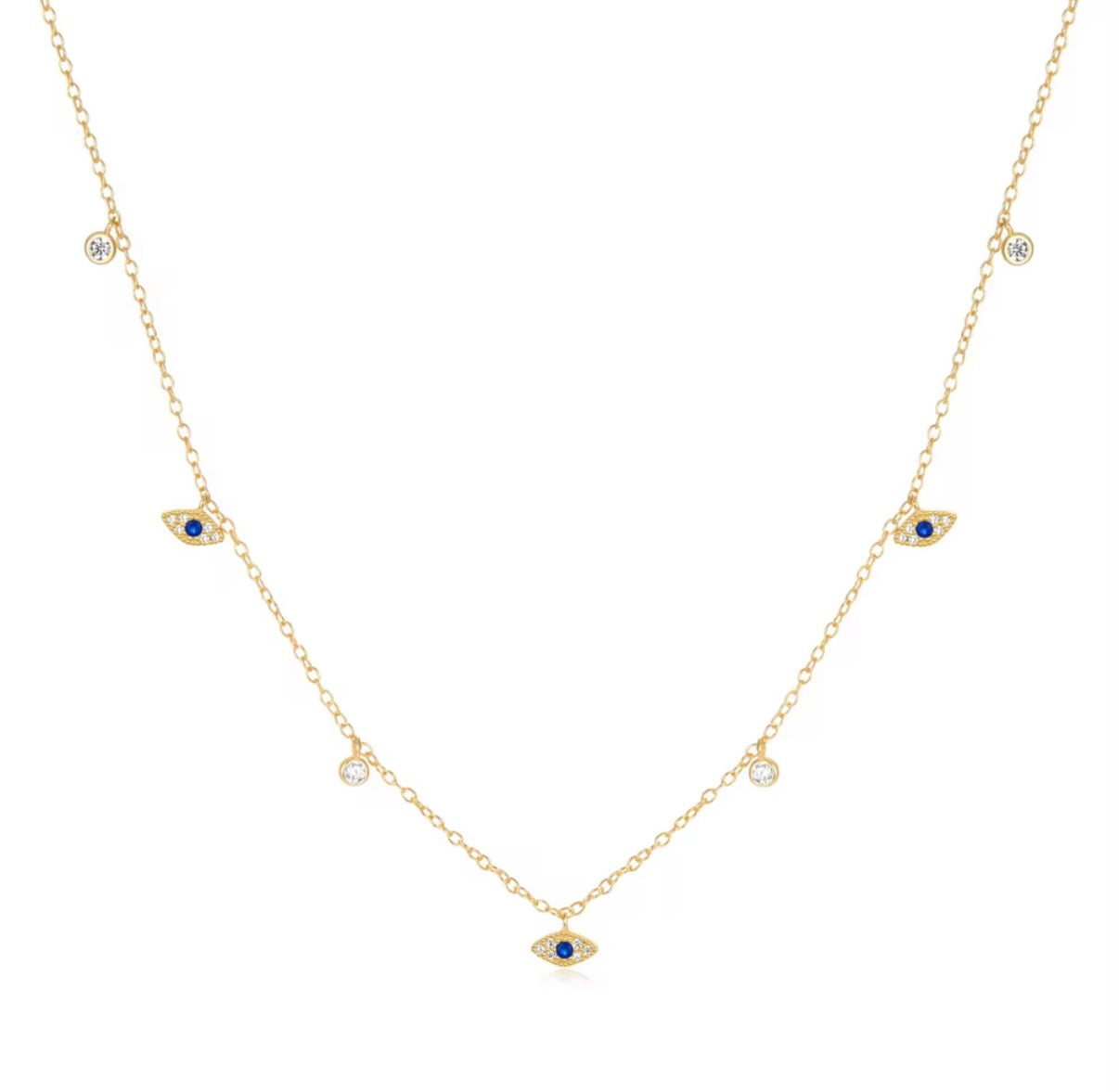 Evil Eye Gold Choker Necklace – Protective Minimalist Jewelry-14kt gold filled
