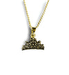 14kt real gold crown necklace