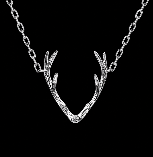 Antler Pendant Necklace – Sterling Silver