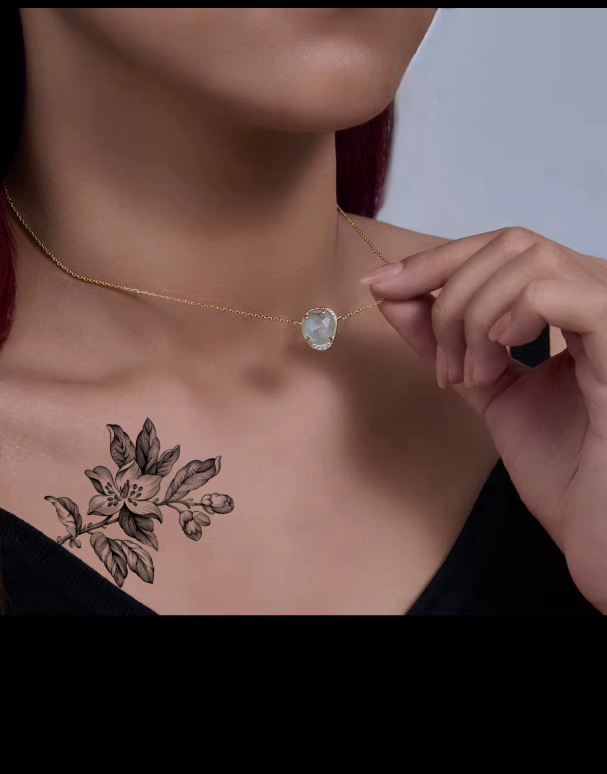 Gold filled natural sapphire necklace.