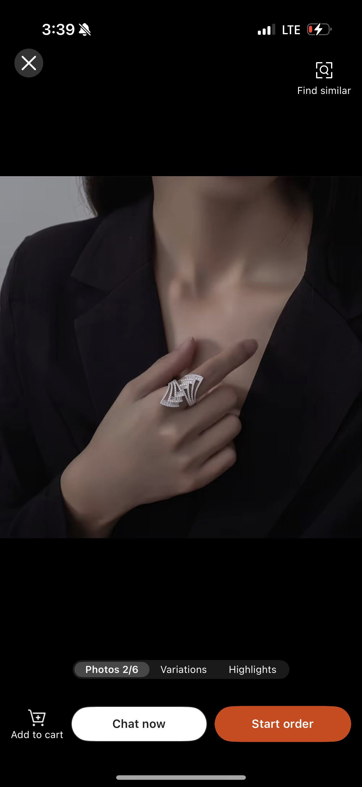 Radiant Fan Statement Ring – Sterling Silver Baguette & Pavé Design