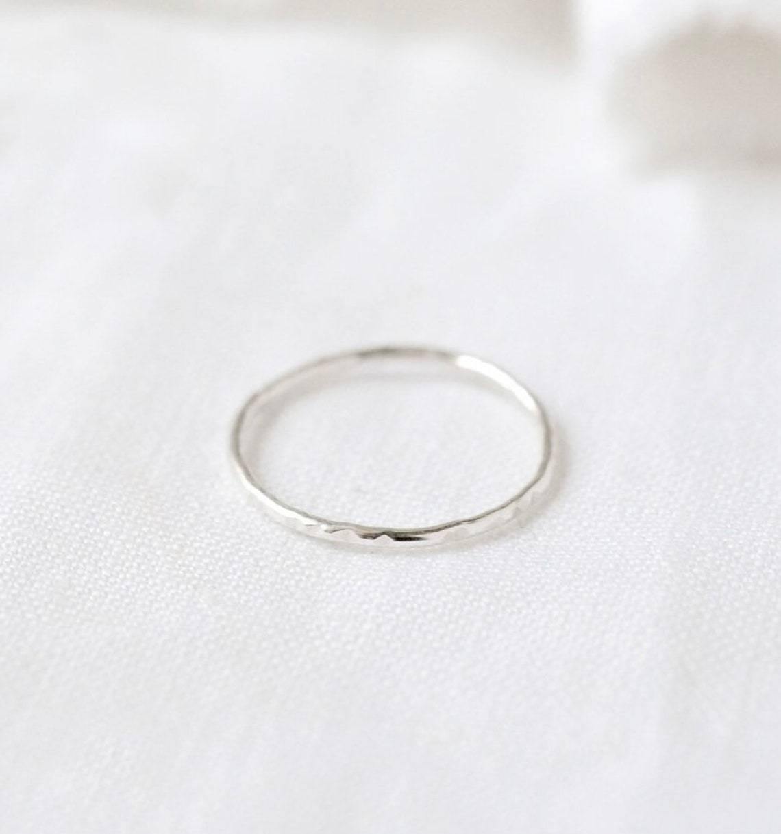 Hammered Sterling Silver Stackable Ring - KatzKollective
