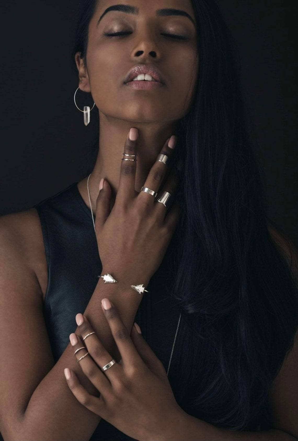 Hammered Sterling Silver Stackable Ring - KatzKollective