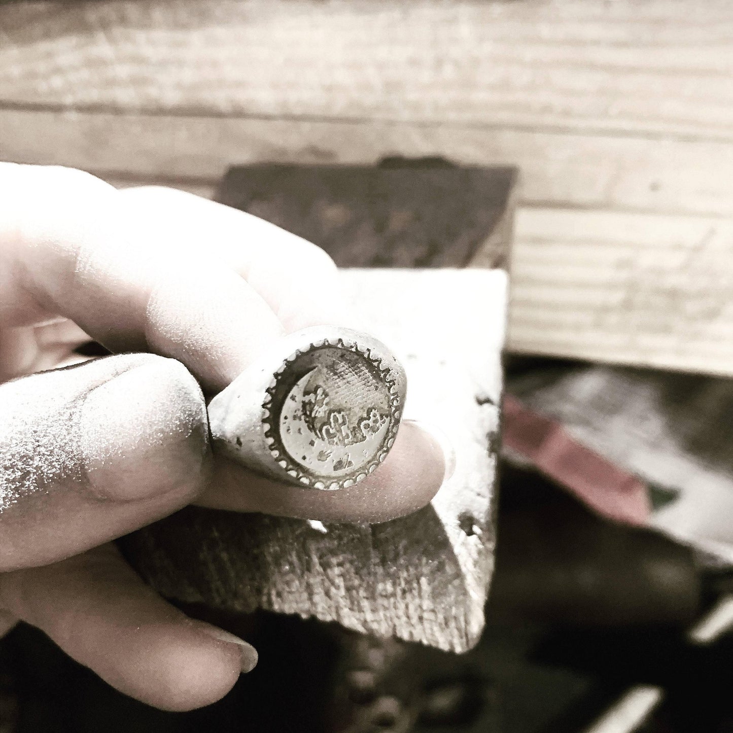 Midnight cactus moon ring - KatzKollective