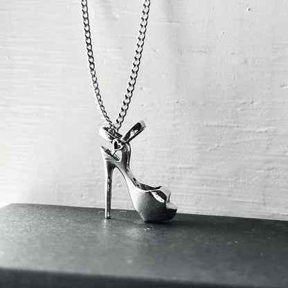 Stiletto Heel Necklace | Silver Shoe Pendant | Empowerment Jewelry by Katz Kollective