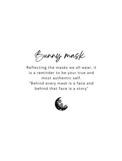 Sterling Silver Bunny Mask Necklace — Handcrafted Statement Pendant