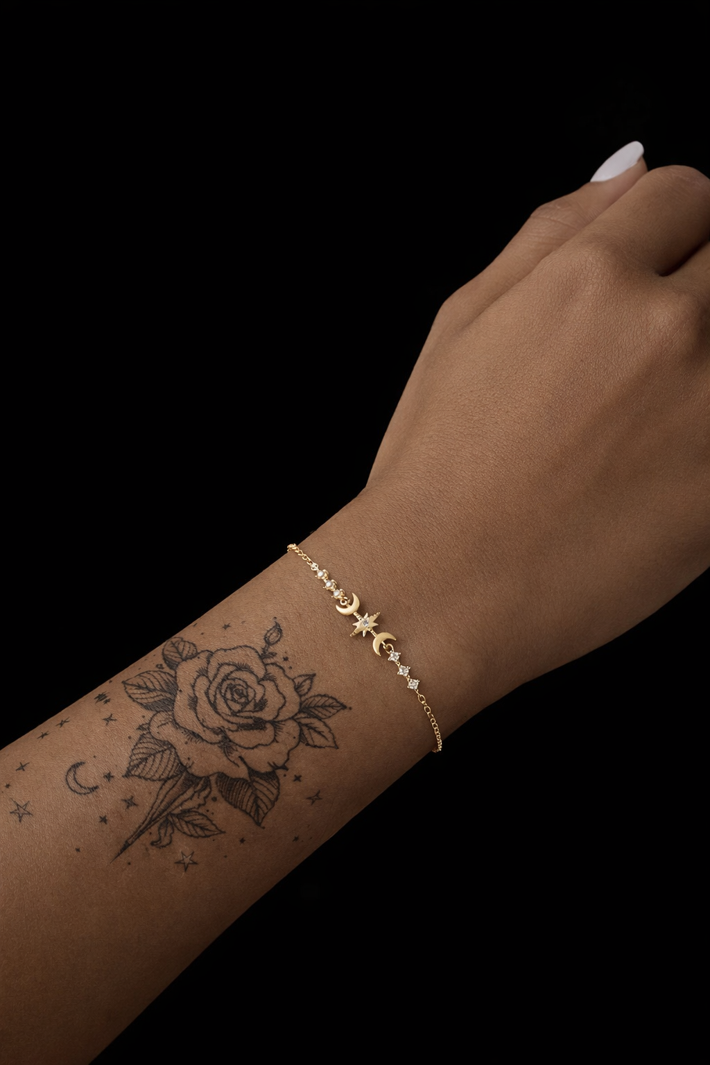 Celestial Moon & Star Bracelet – 14K Gold Filled Dainty Bracelet