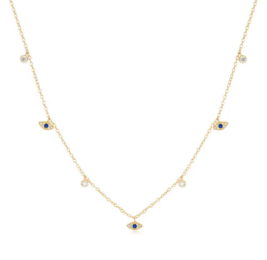 Evil Eye Gold Choker Necklace – Protective Minimalist Jewelry-14kt gold filled