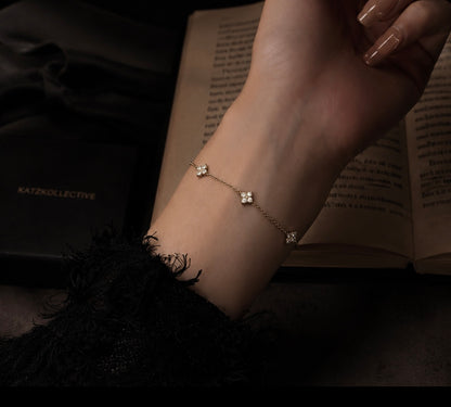 Floral bracelet, gold filled