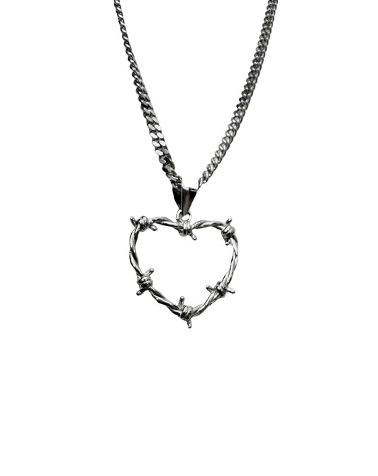 Heartbreaker Necklace – Barbed Wire Heart Pendant | Katz Kollective