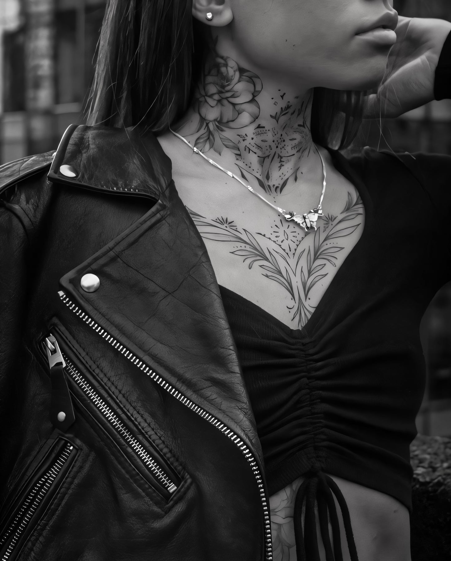 Butterfly skull necklace