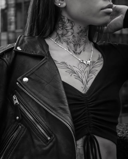 Butterfly skull necklace