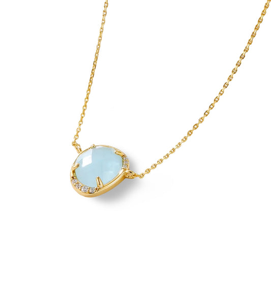 Gold filled natural sapphire necklace.