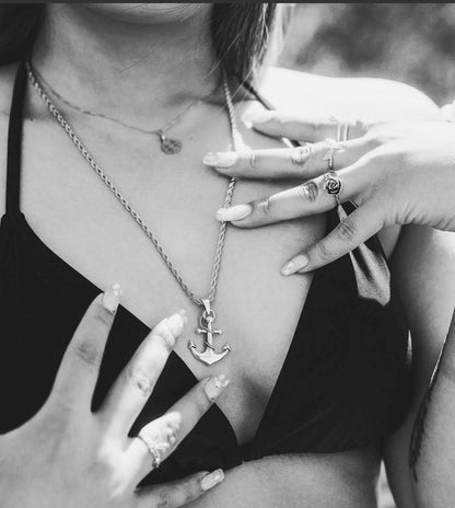 Sterling Silver Anchor Necklace – Unisex Nautical Pendant | Katz Kollective