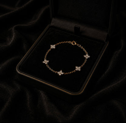 Floral bracelet, gold filled