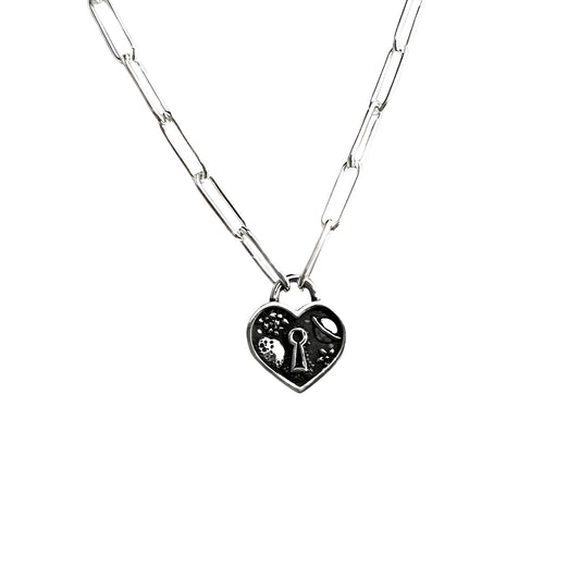 Heart lock necklace