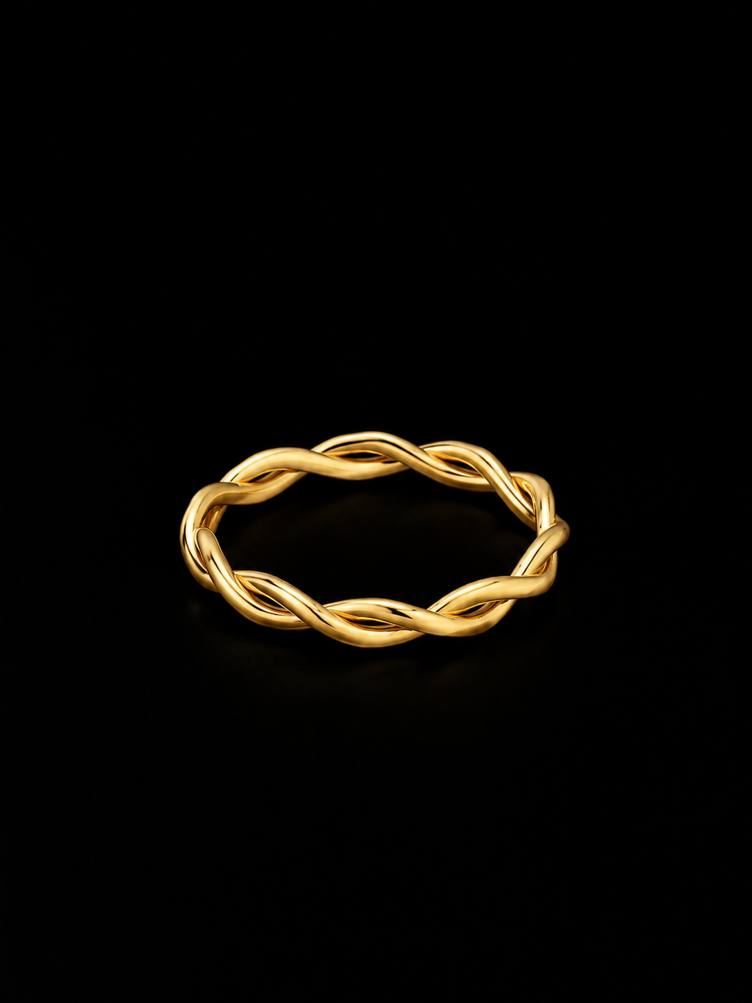 Twist of Fate Ring – Gold Minimalist Stacking Band