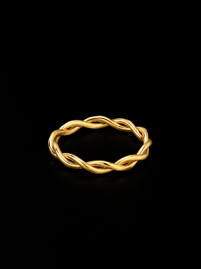 Twist of Fate Ring – Gold Minimalist Stacking Band