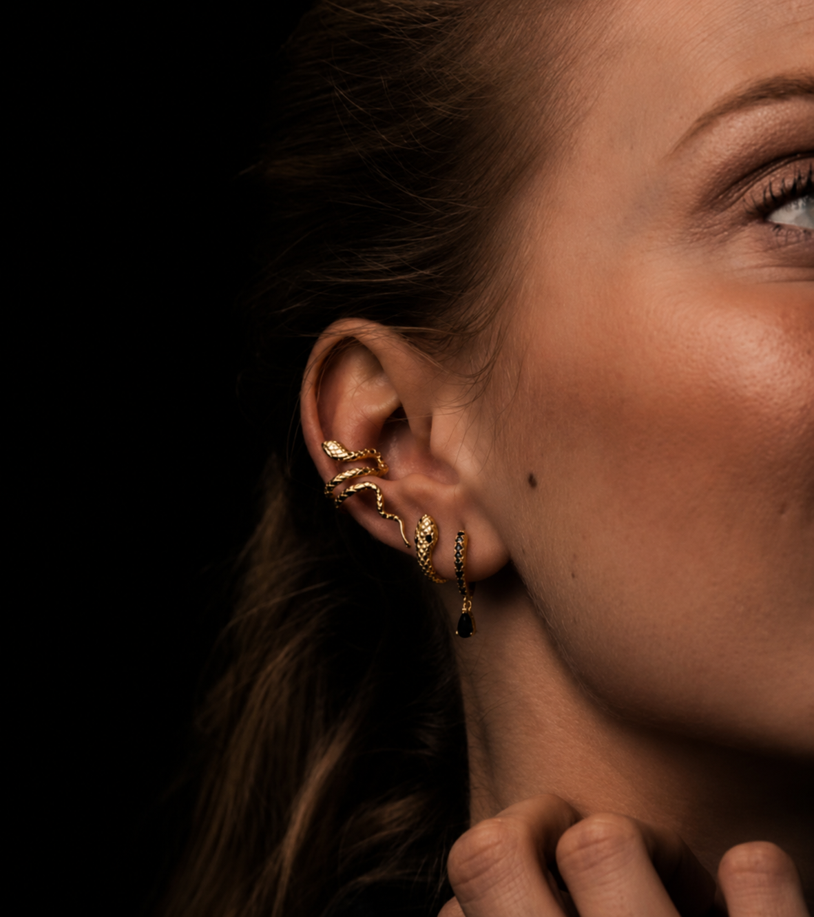 Snake cuff earrings 14kt gold filled