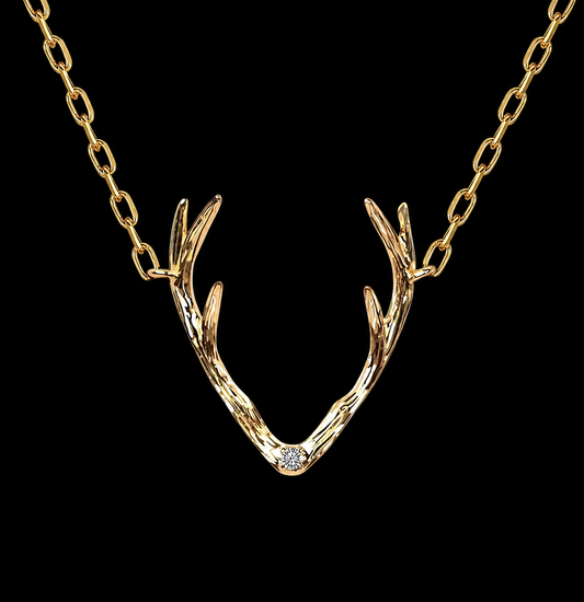 Antler Pendant Necklace – 14kt gold filled