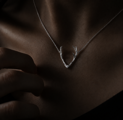 Antler Pendant Necklace – Sterling Silver