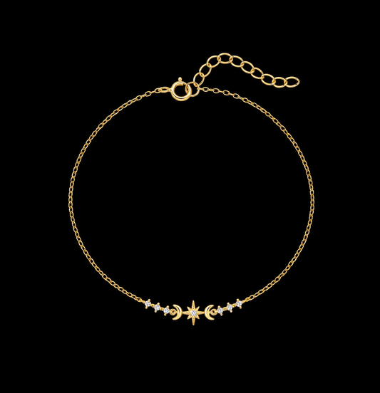 Celestial Moon & Star Bracelet – 14K Gold Filled Dainty Bracelet