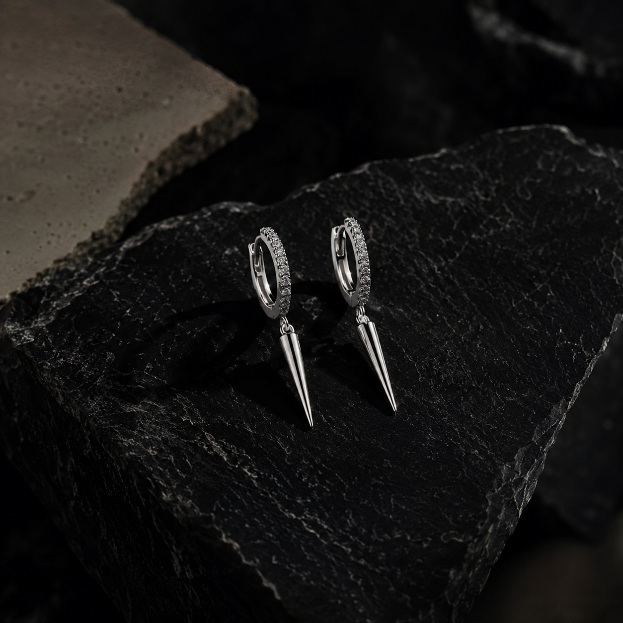 Sterling Silver| Afterdark hoop earrings
