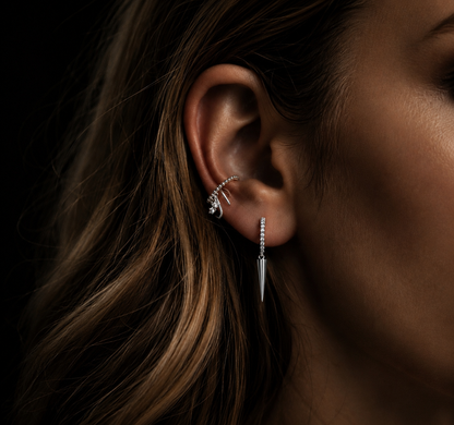 Sterling Silver| Afterdark hoop earrings