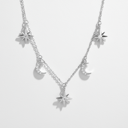 Celestial Dreams Star & Moon Necklace – Sterling silver