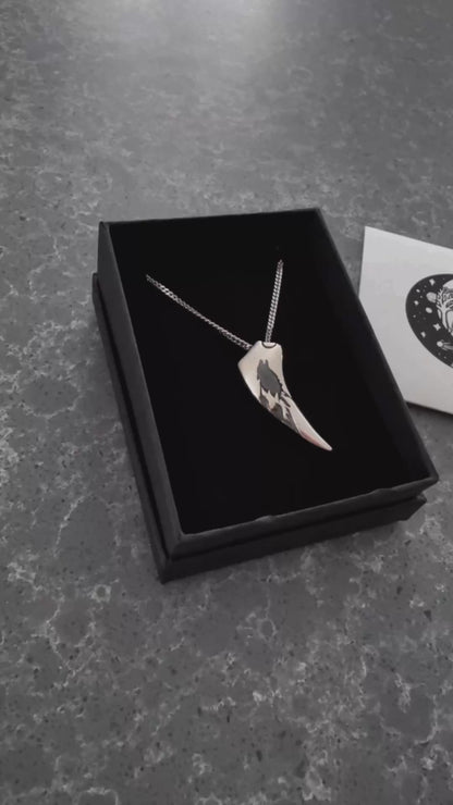 Sterling Silver Wolf Necklace — Handmade Wolf Pendant Jewelry by KatzKollective