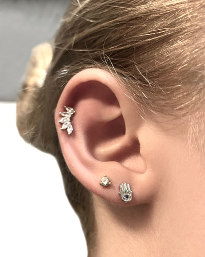 Crystal leaf earrings