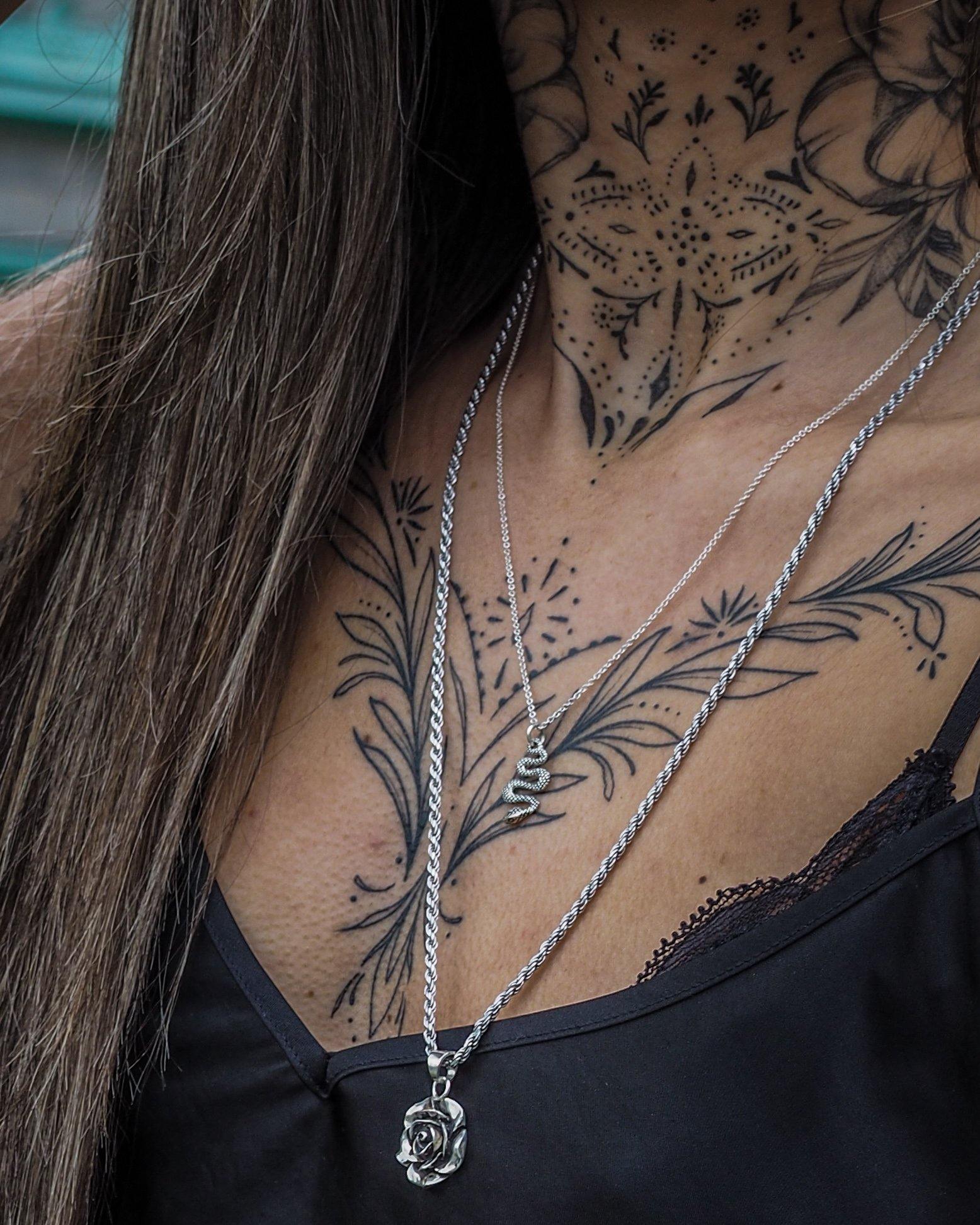 Rose Necklace -Sterling silver - KatzKollective