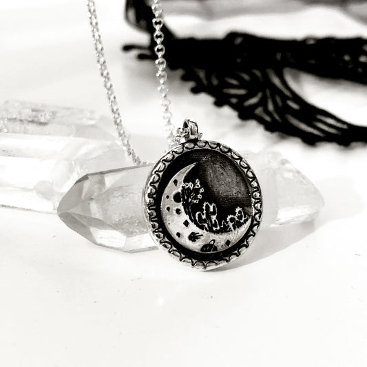 Midnight cactus moon necklace - KatzKollective