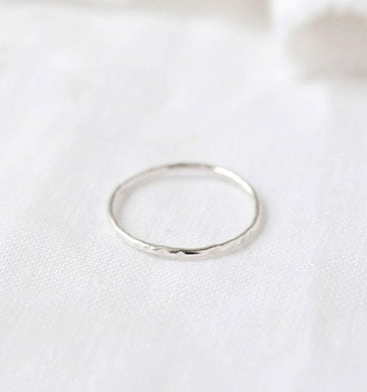 Hammered Sterling Silver Stackable Ring - KatzKollective