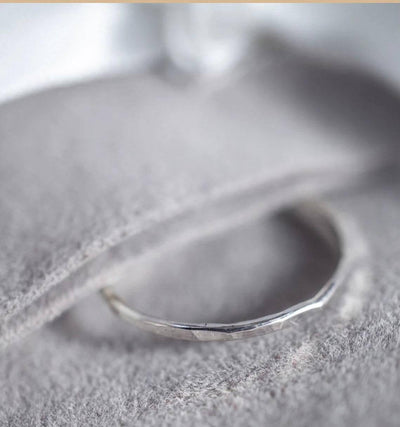 Hammered Sterling Silver Stackable Ring - KatzKollective